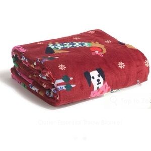 NWT Vera Bradley Holiday Hounds Fleece Throw Blanket Dog Puppy Cozy